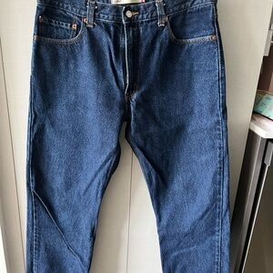 Levi's 505 Men's Straight Leg Jeans 36x34 Dark Blue Indigo Wash